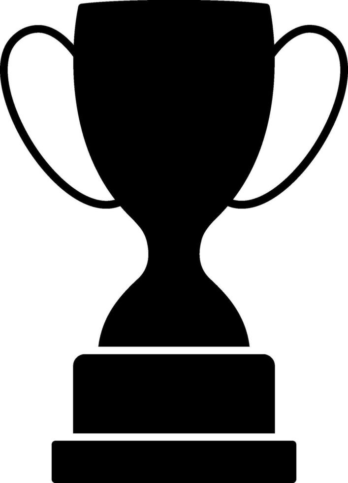 A black and white trophy cup on a white background vector