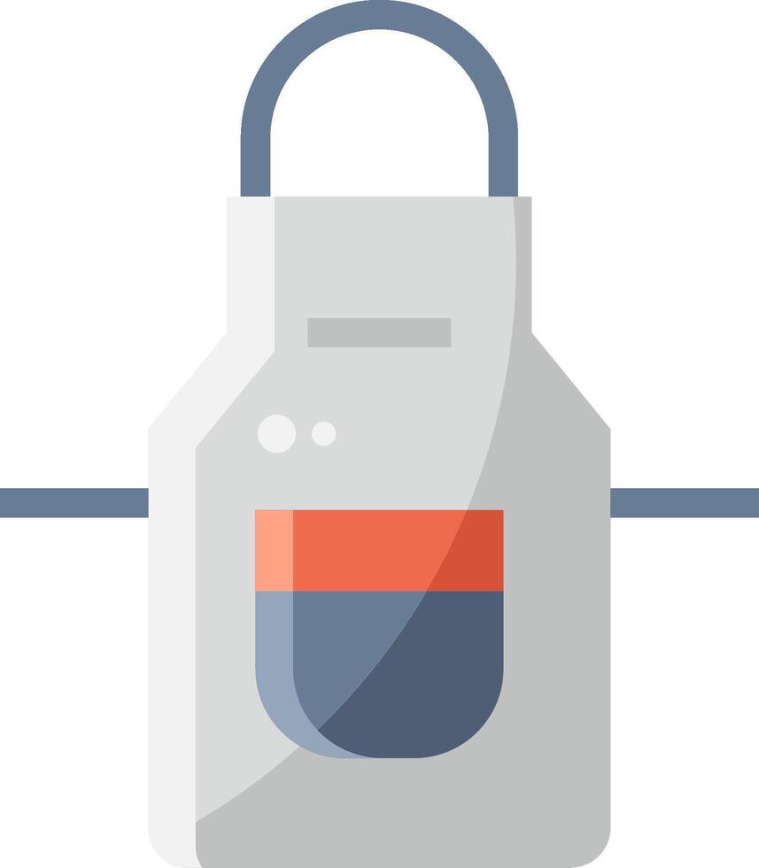 A white apron with a blue and orange handle vector