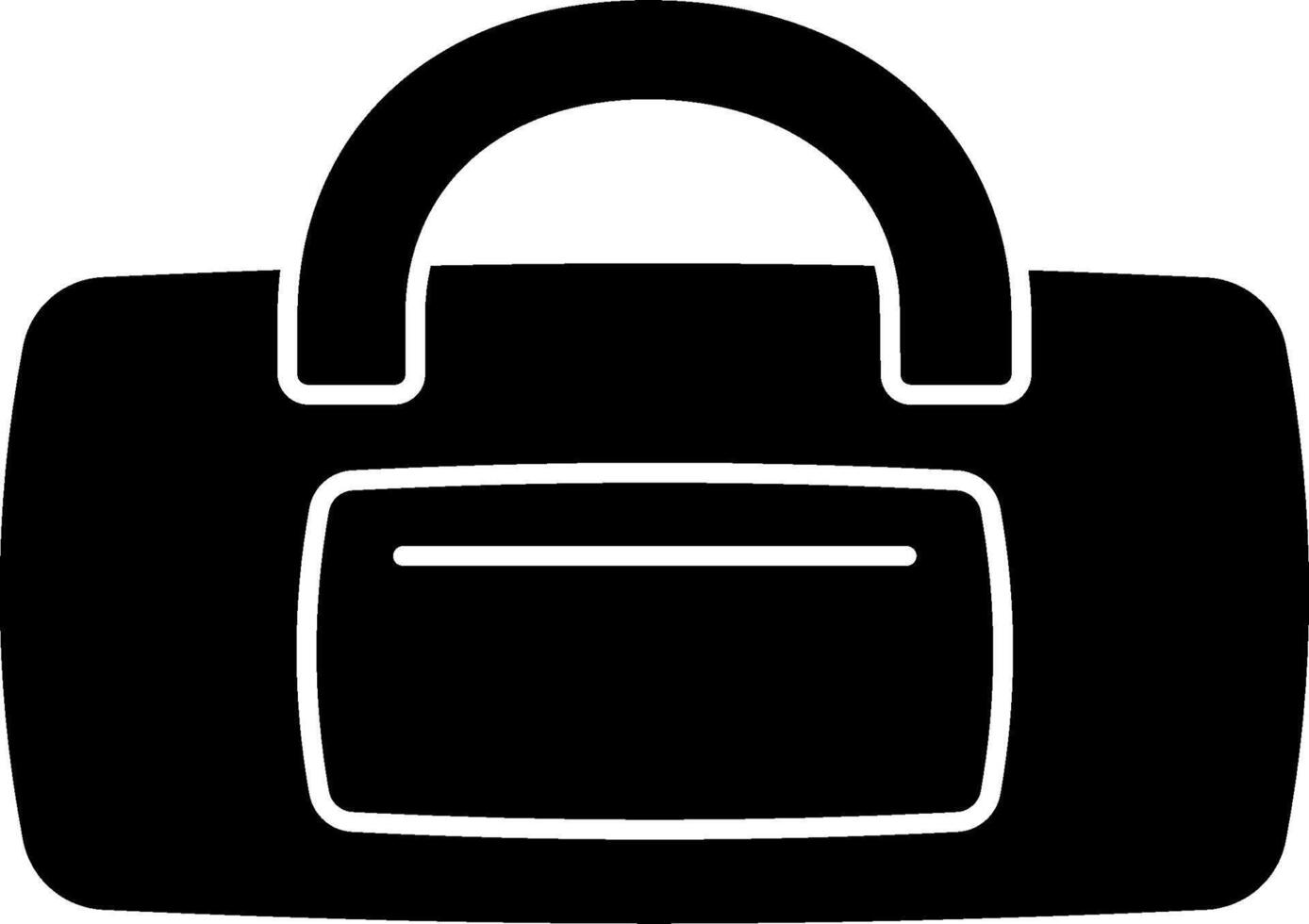 A black and white illustration of a bag vector