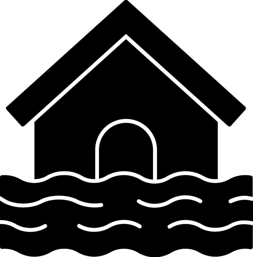 A house with water in the background vector