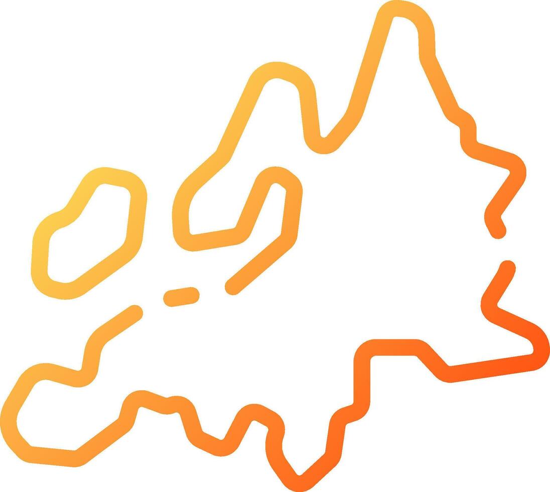 A map of europe with orange lines vector