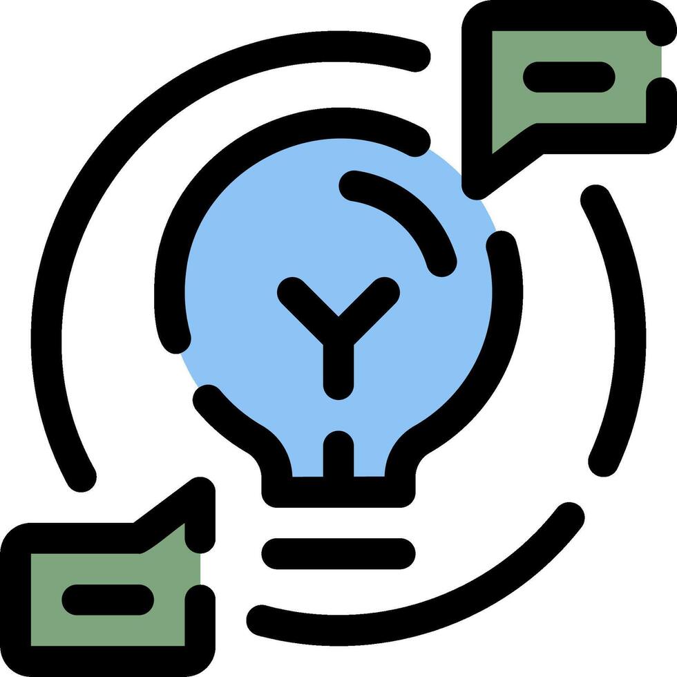 A light bulb with a speech bubble around it vector