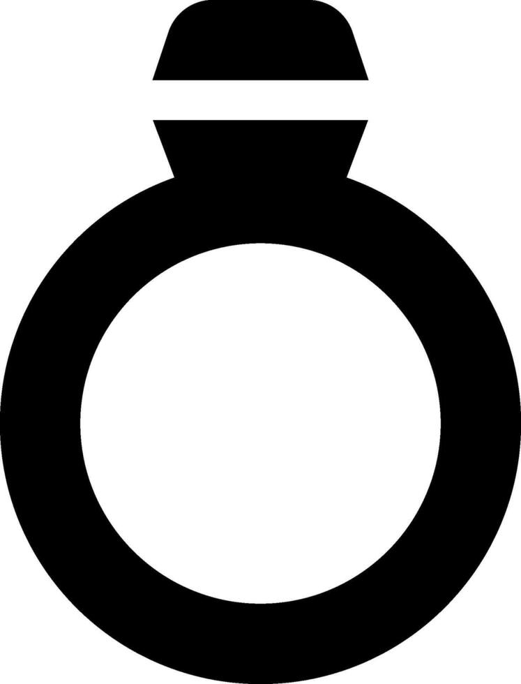 A black and white ring icon on a white background vector
