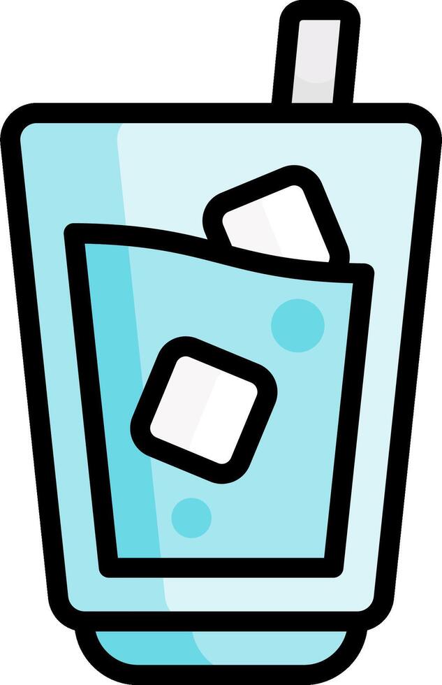 A glass of water with ice cubes in it vector