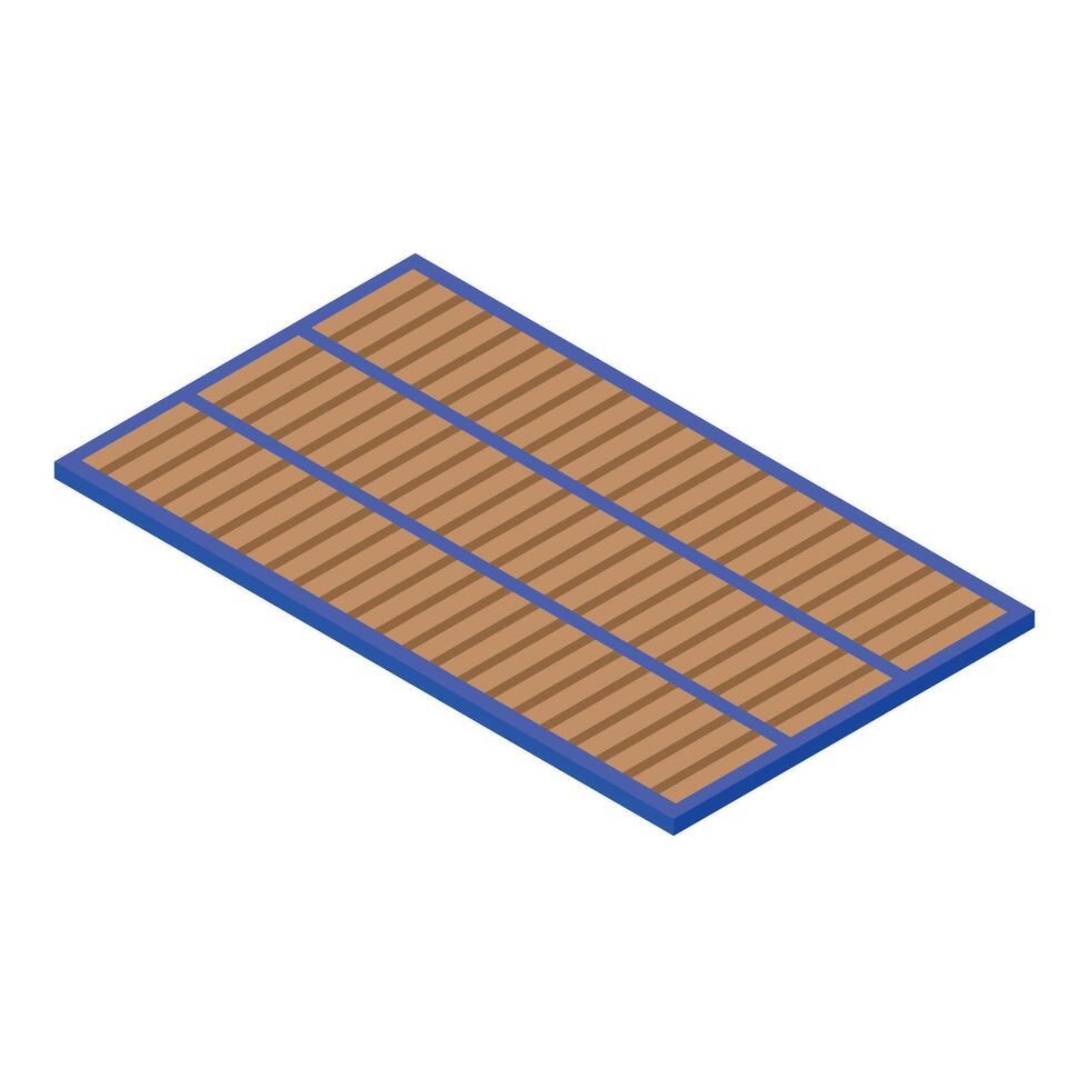 Wooden pallet with blue frame in isometric view simplifies logistics vector