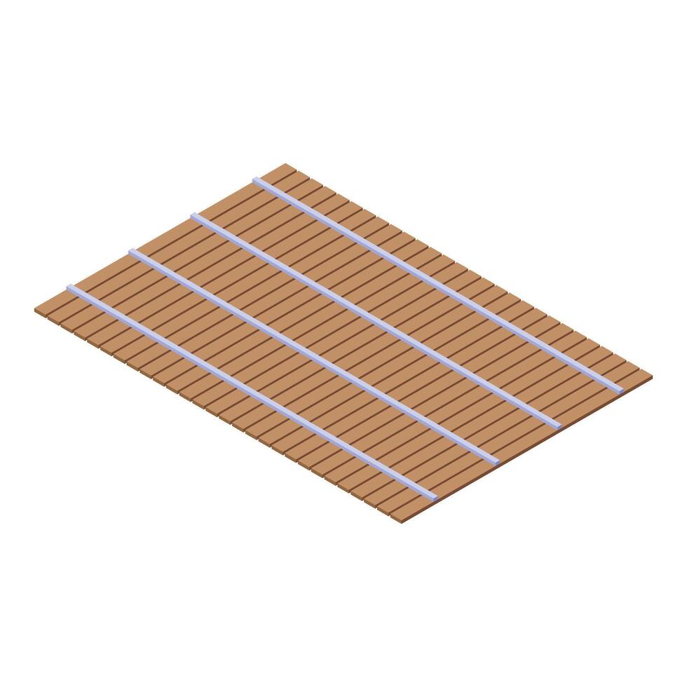 Sushi rolling mat displaying isometric projection on white background vector