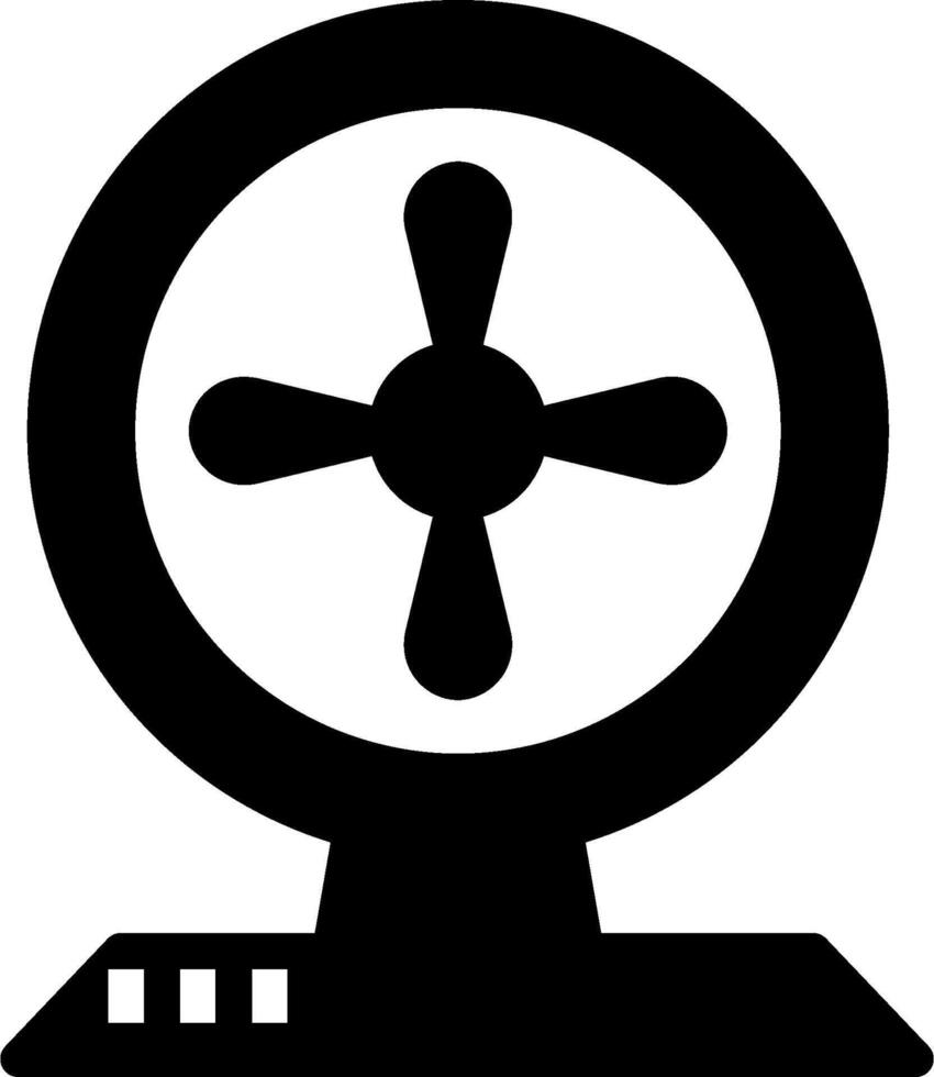 A black and white image of a fan on a computer vector