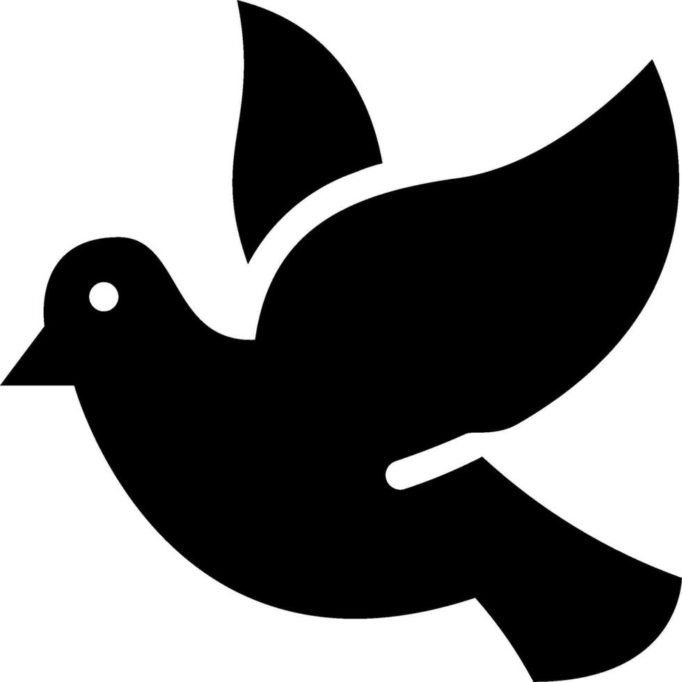 A black and white silhouette of a dove vector