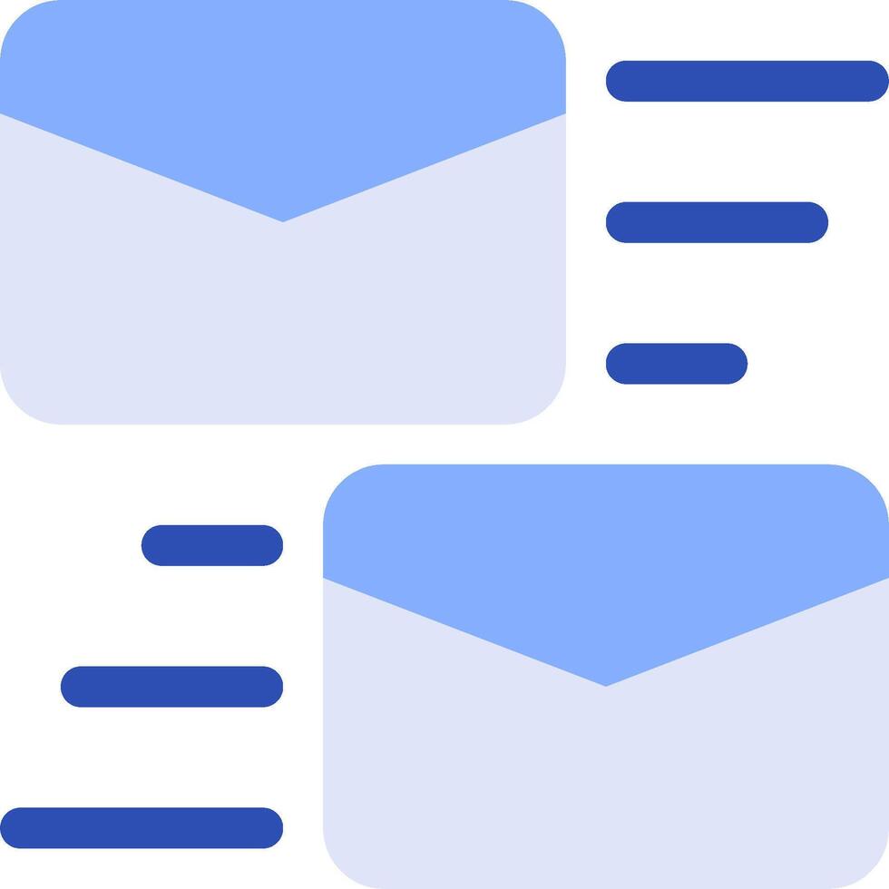 Two mailboxes with blue lines and a blue envelope vector