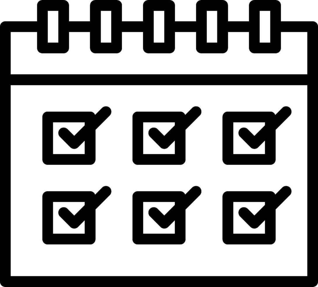 A calendar icon with check marks vector