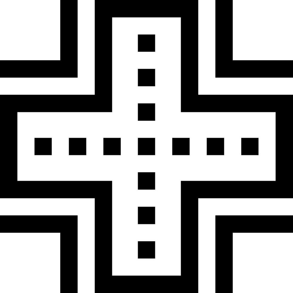 A black and white cross with squares on it vector