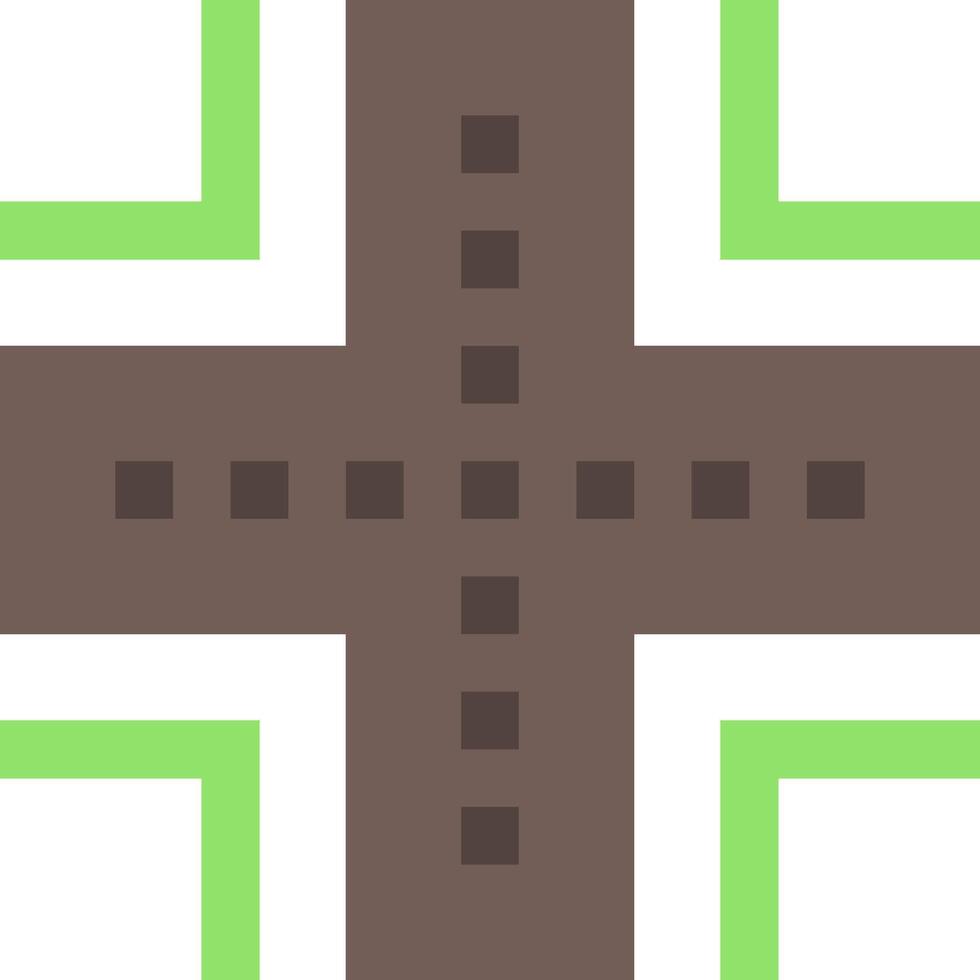 A cross with green and brown squares vector