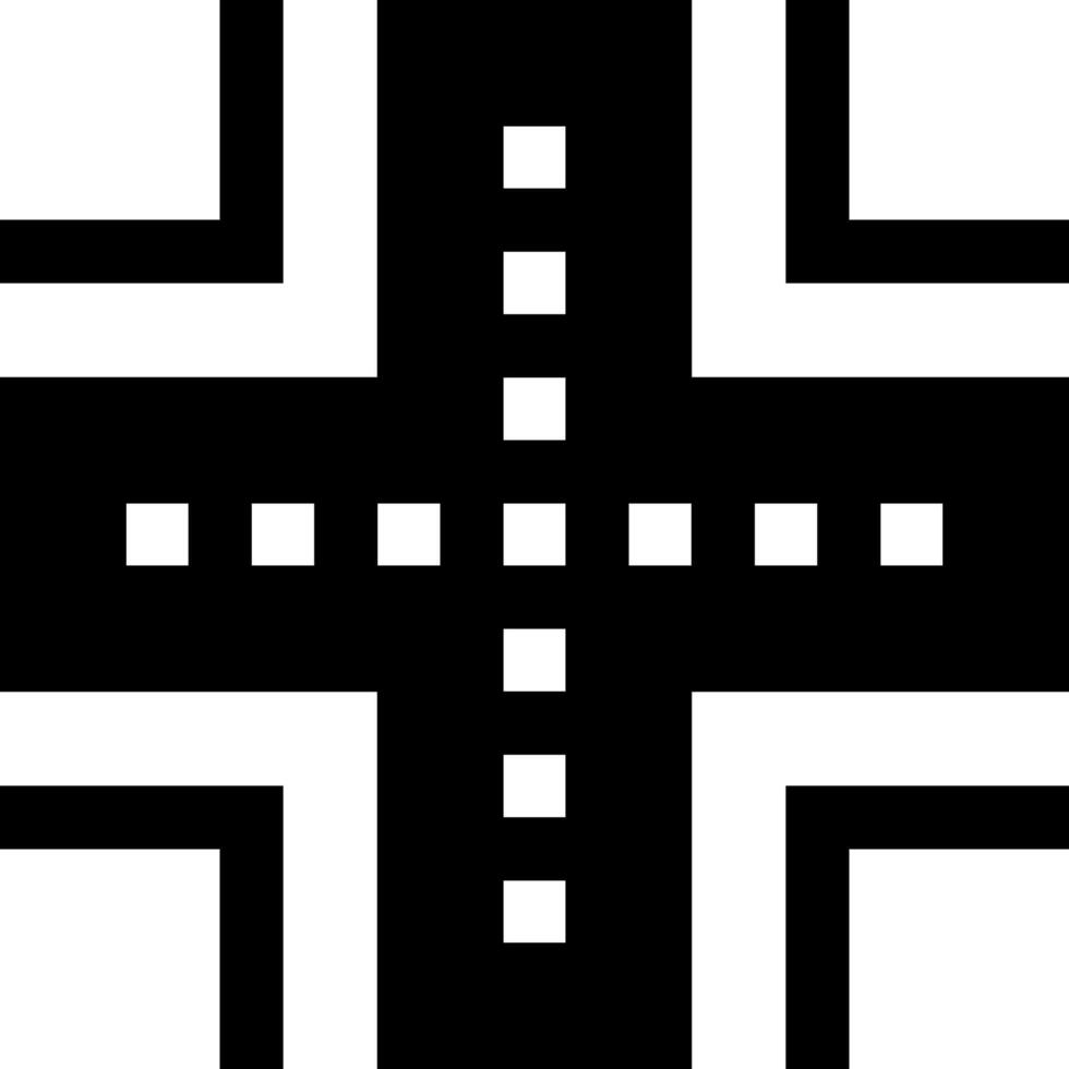 A black and white cross with squares on it vector