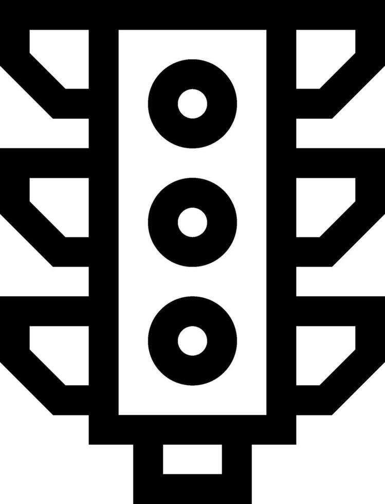 A black and white image of a traffic light vector
