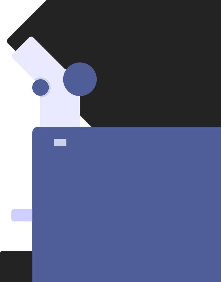 A person is looking at a computer screen with a blue background vector