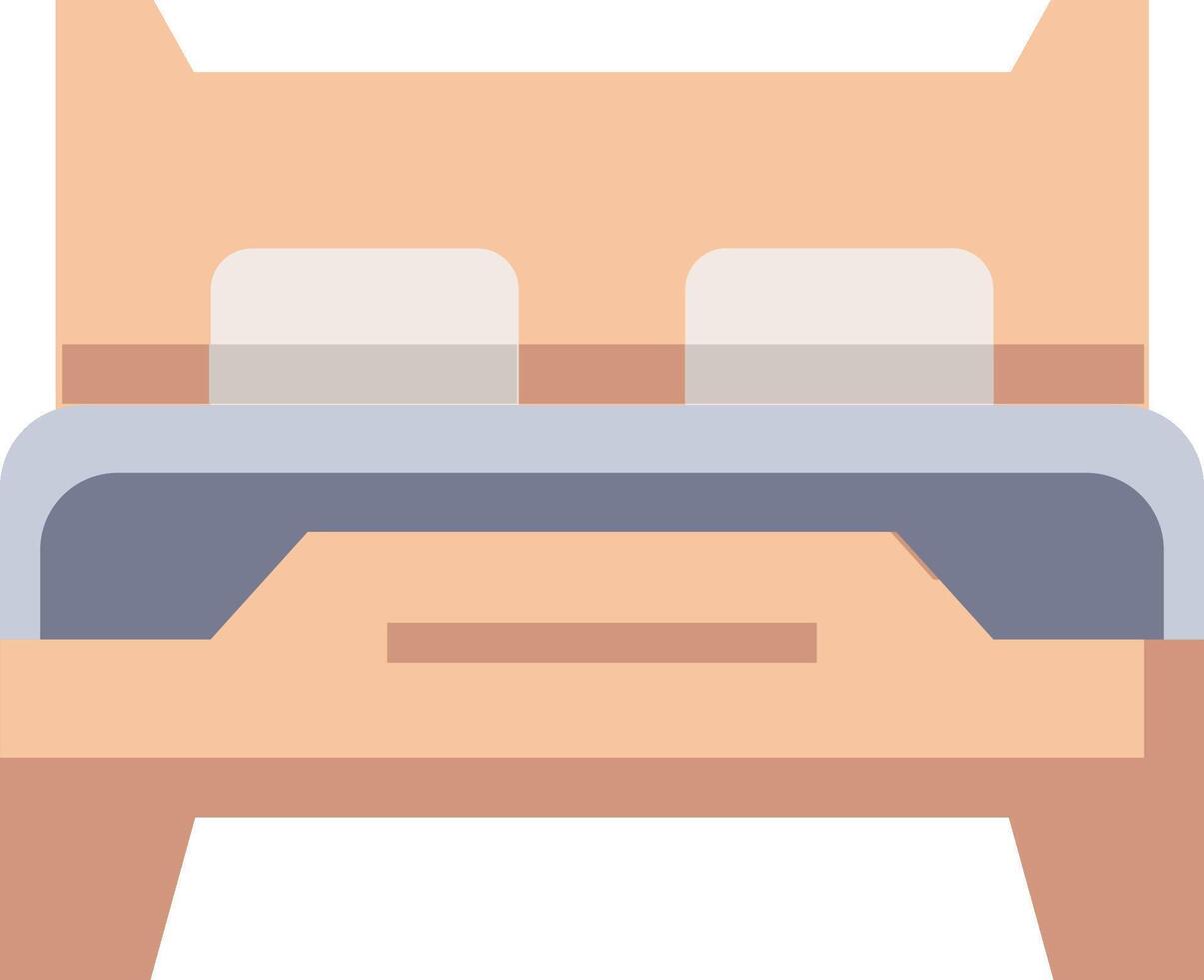 Bed with two pillows and a cat head vector