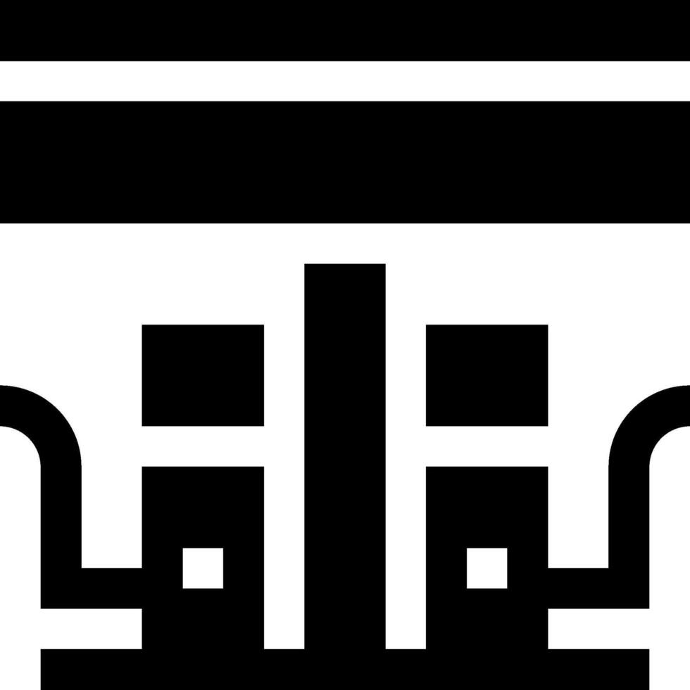 A black and white logo of a building vector