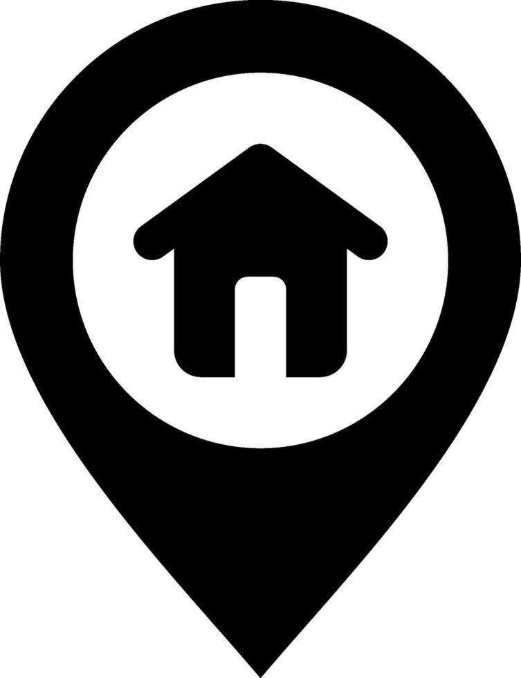 A house icon on a map pointer vector