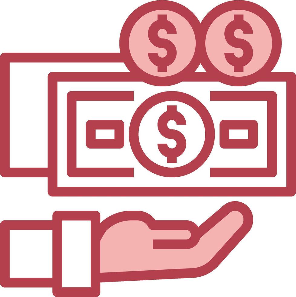 A hand holding a stack of money and a stack of coins vector