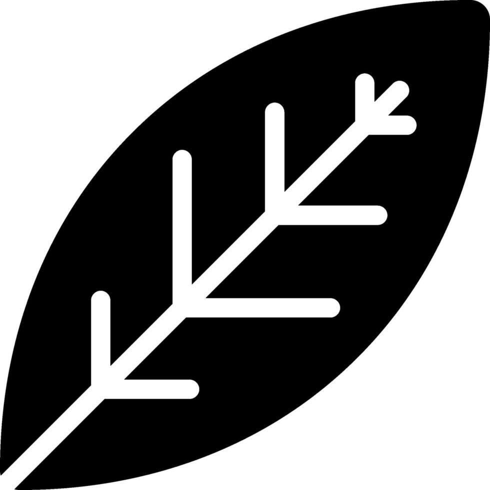 A black and white leaf icon vector