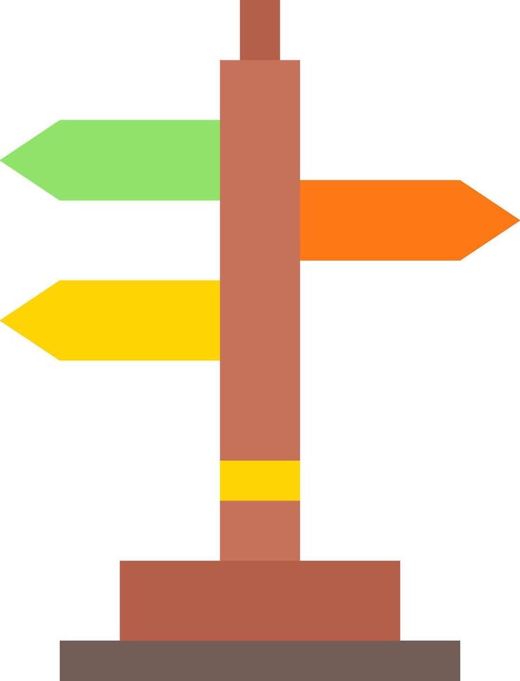 A wooden pole with several arrows pointing in different directions vector