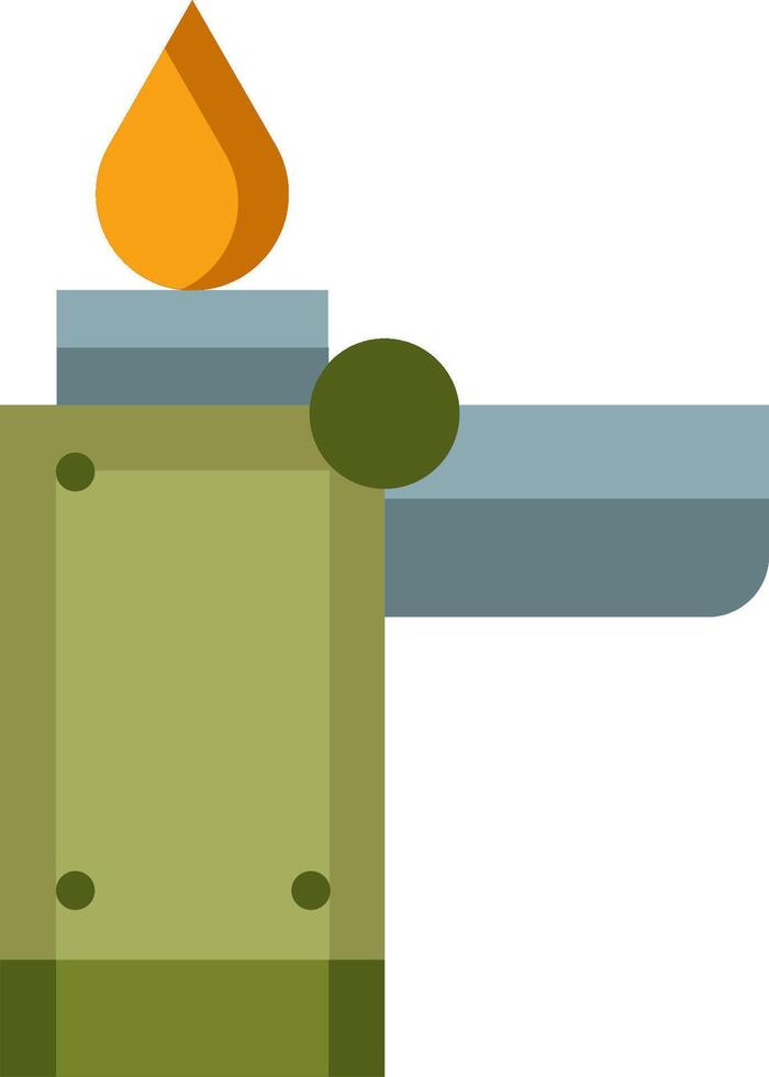 A green and orange lamp with a flame vector