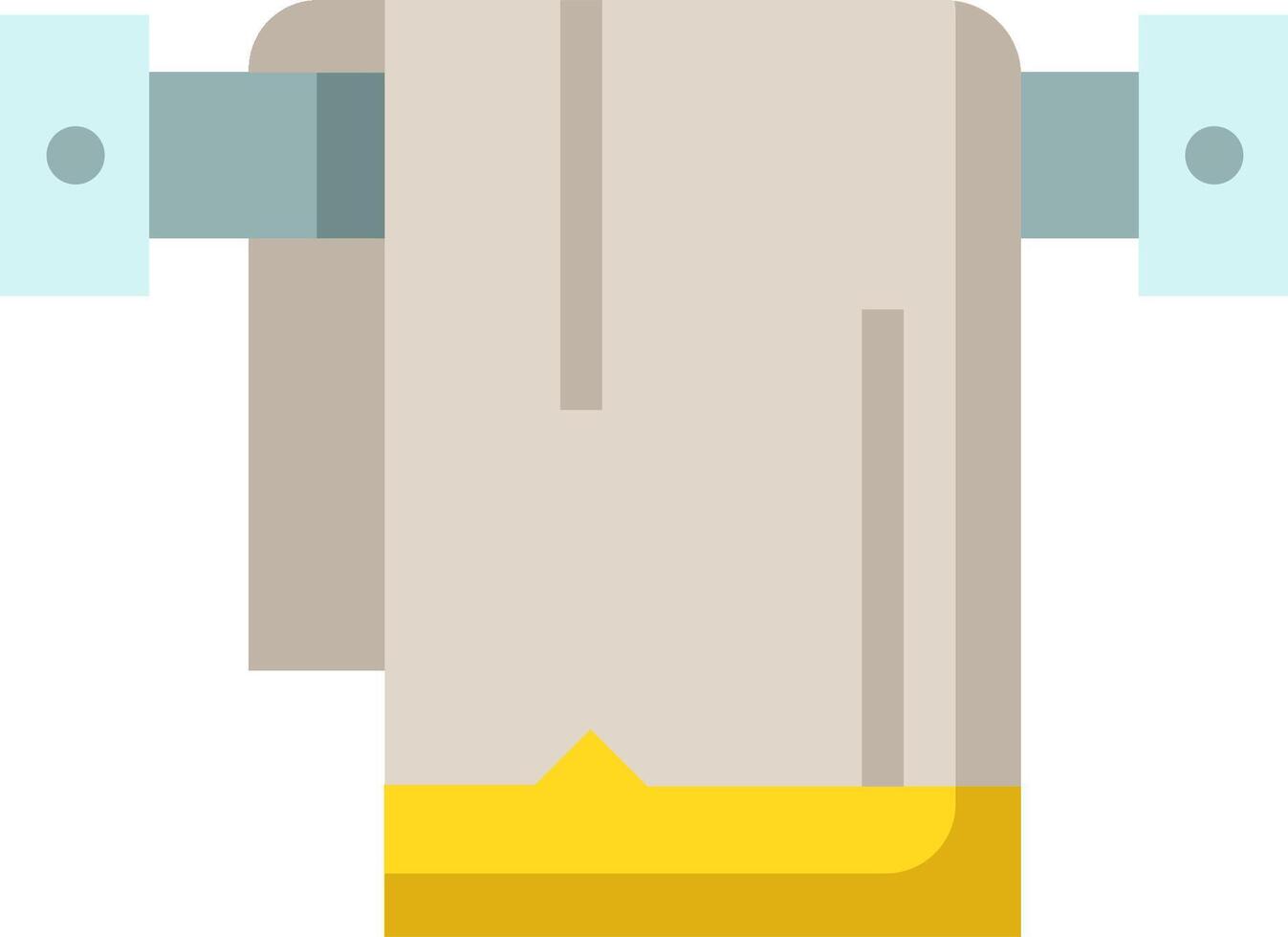 A towel hanging on a hook with a yellow handle vector