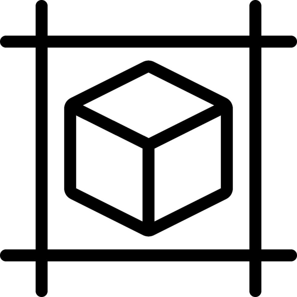 A square with a cube inside it vector