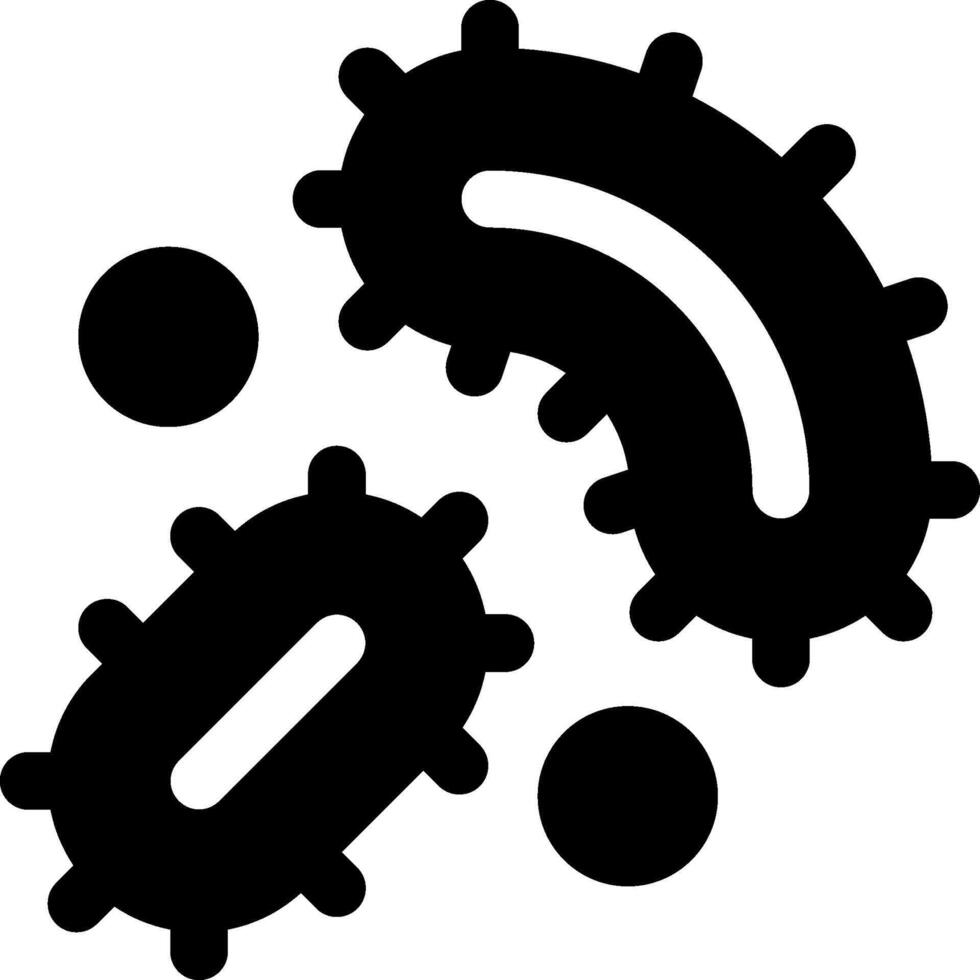 A black and white icon of a virus vector
