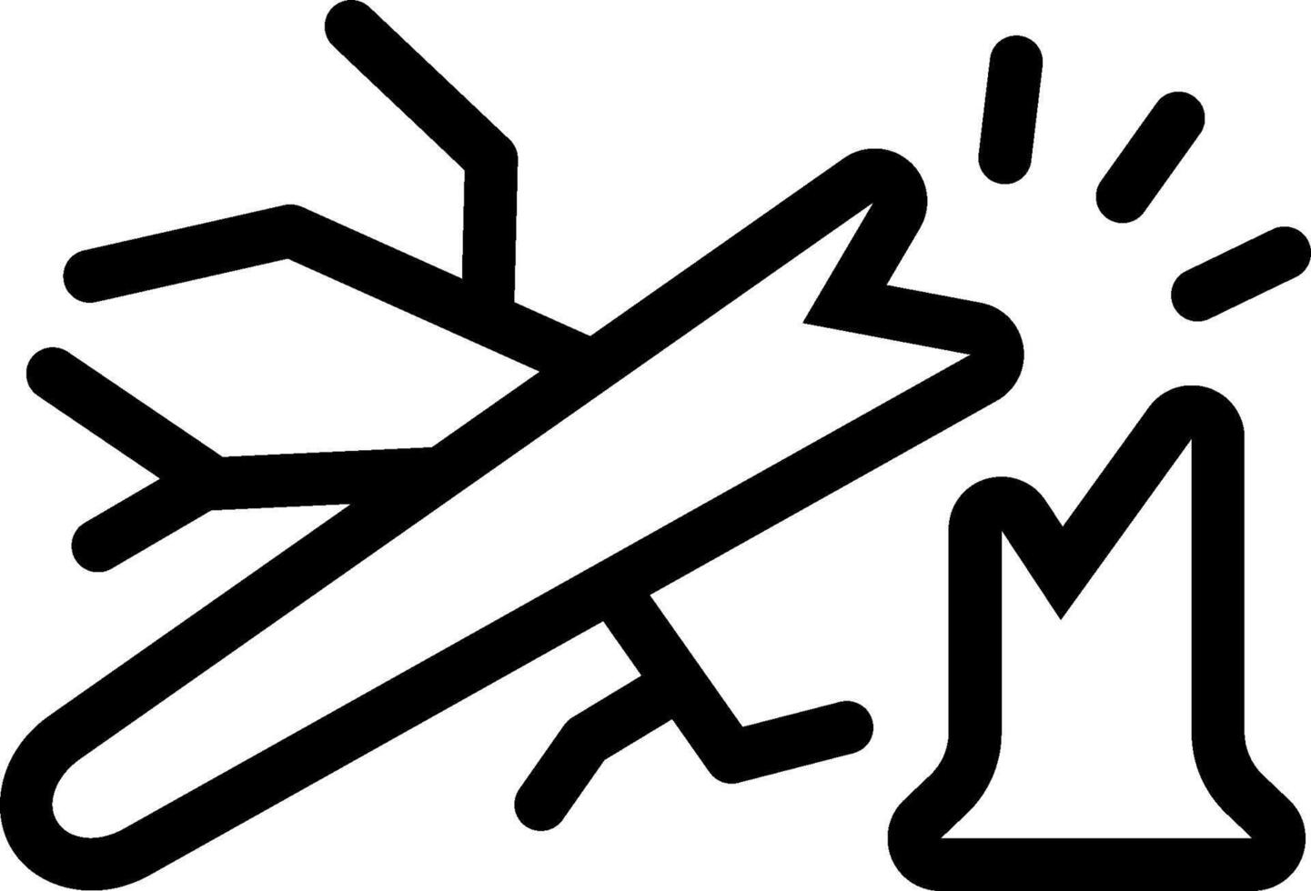 A black and white icon of a knife and a fire vector