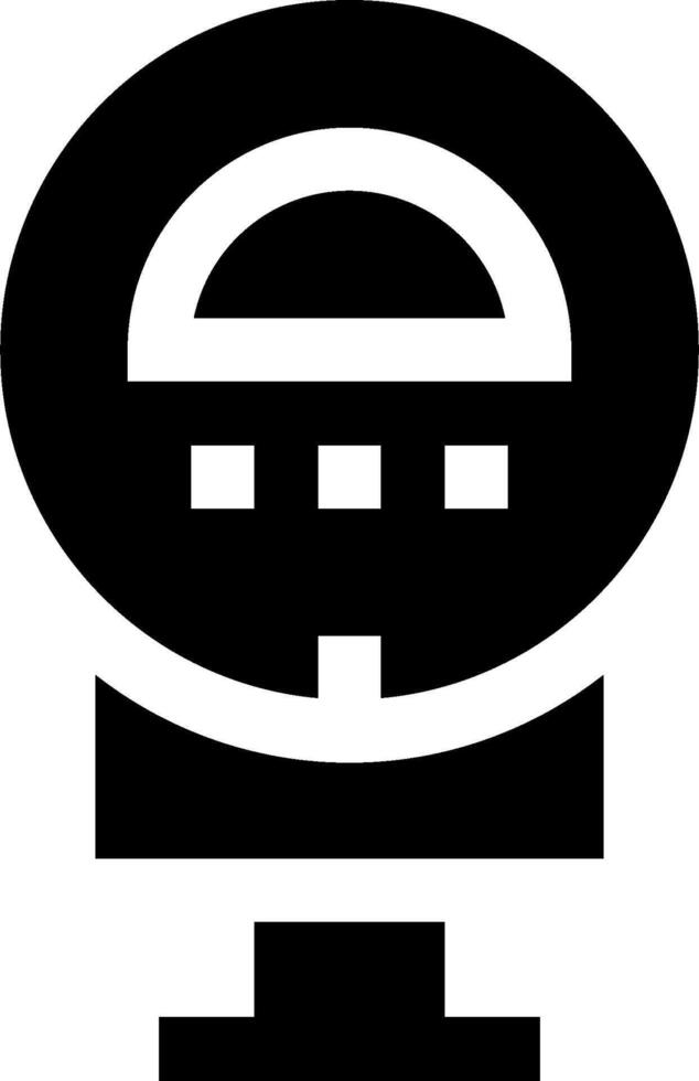 A black and white logo of a clock vector