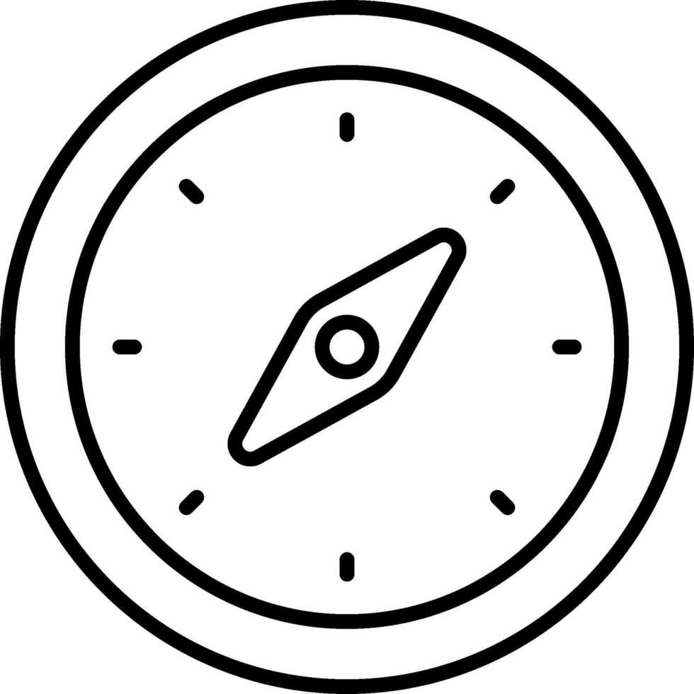 A black and white line drawing of a compass vector