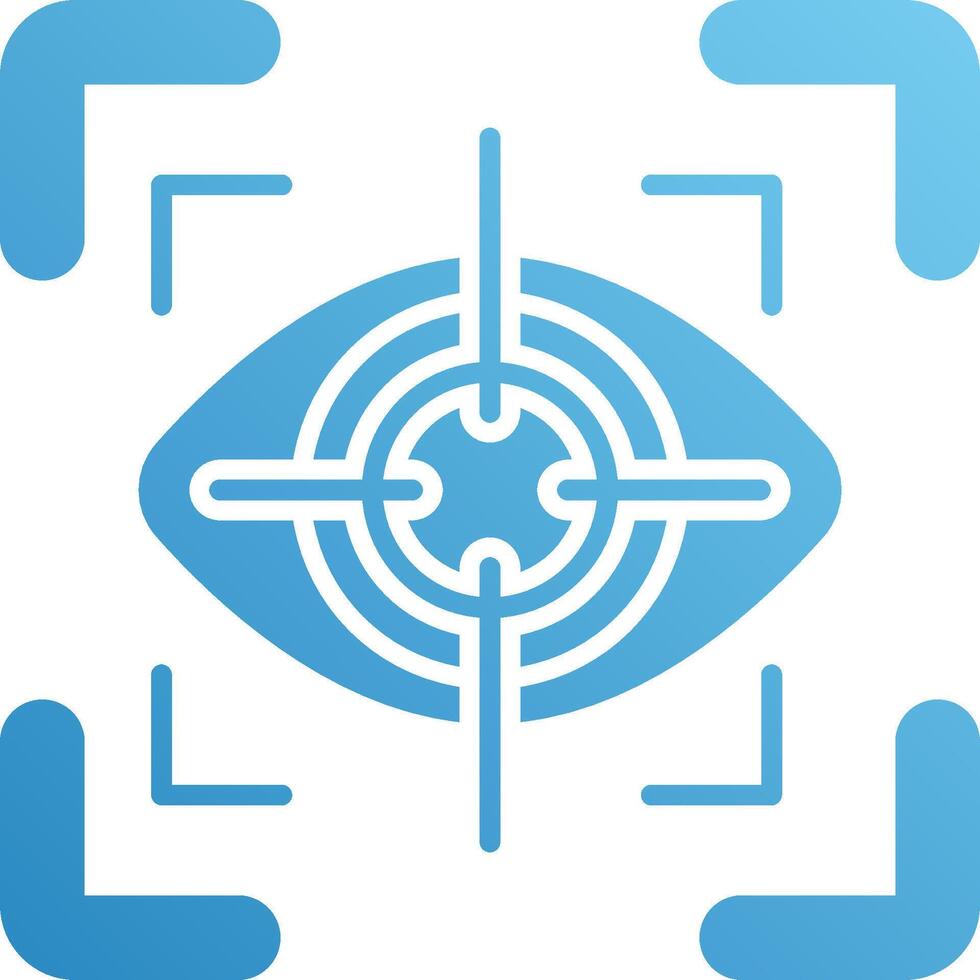 A blue eye with a cross in the center vector