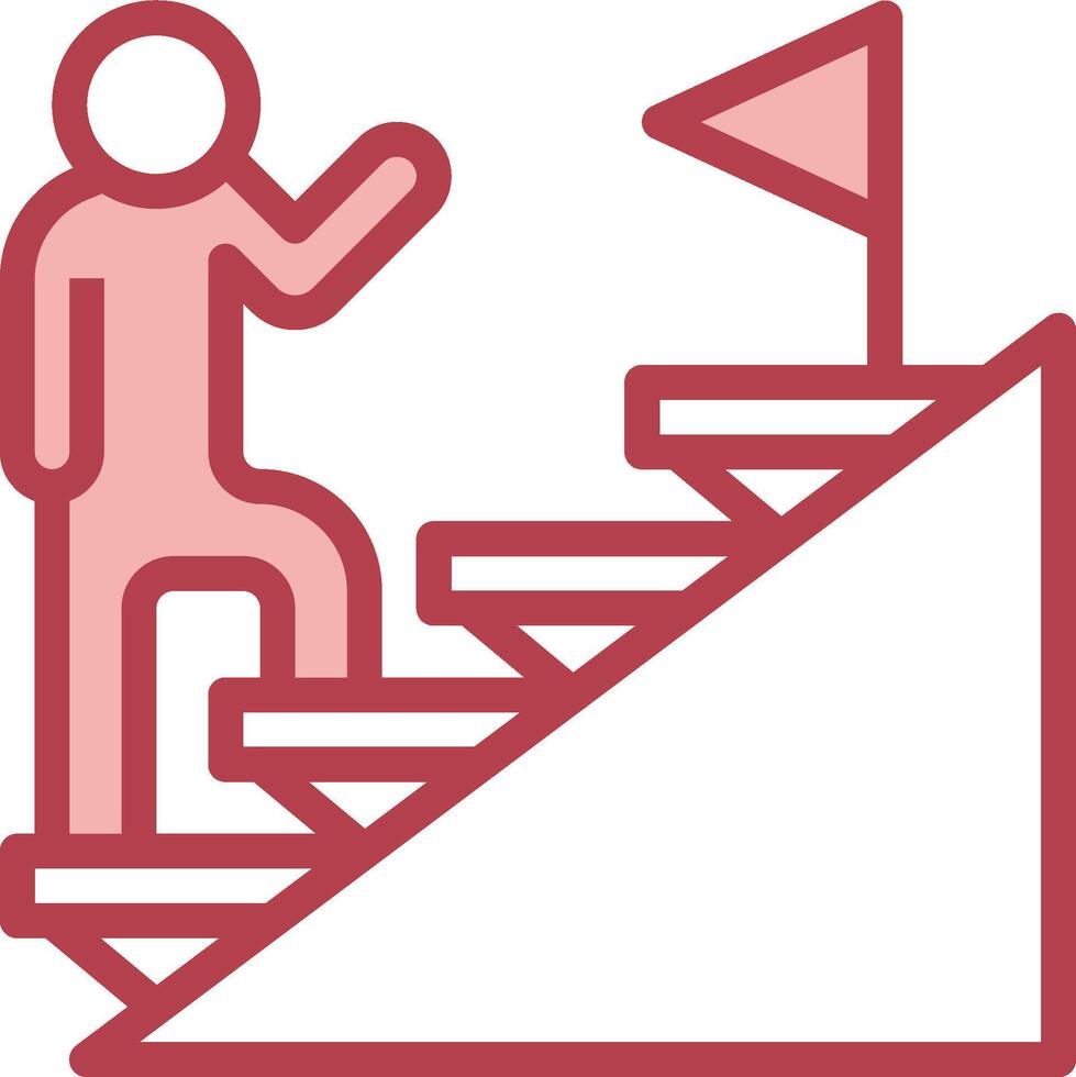 A man is climbing the stairs to reach the top vector