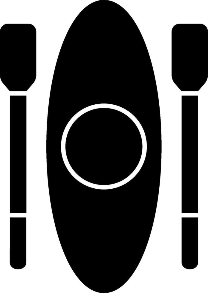 A black and white image of a paddle and spoon vector