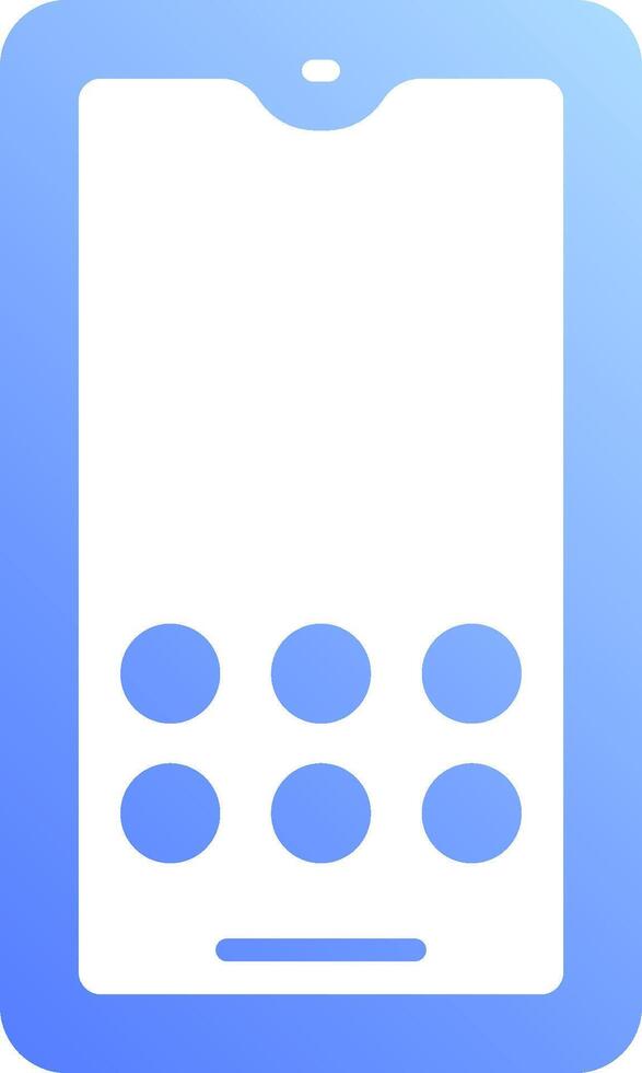 A blue and white phone icon with a circle in the middle vector