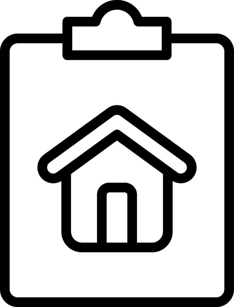 Clipboard icon with house and house icon vector