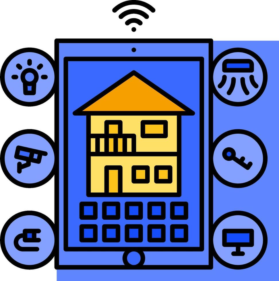Home automation with smart devices vector