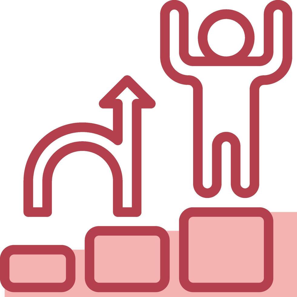 A man is standing on a block with an arrow pointing up vector