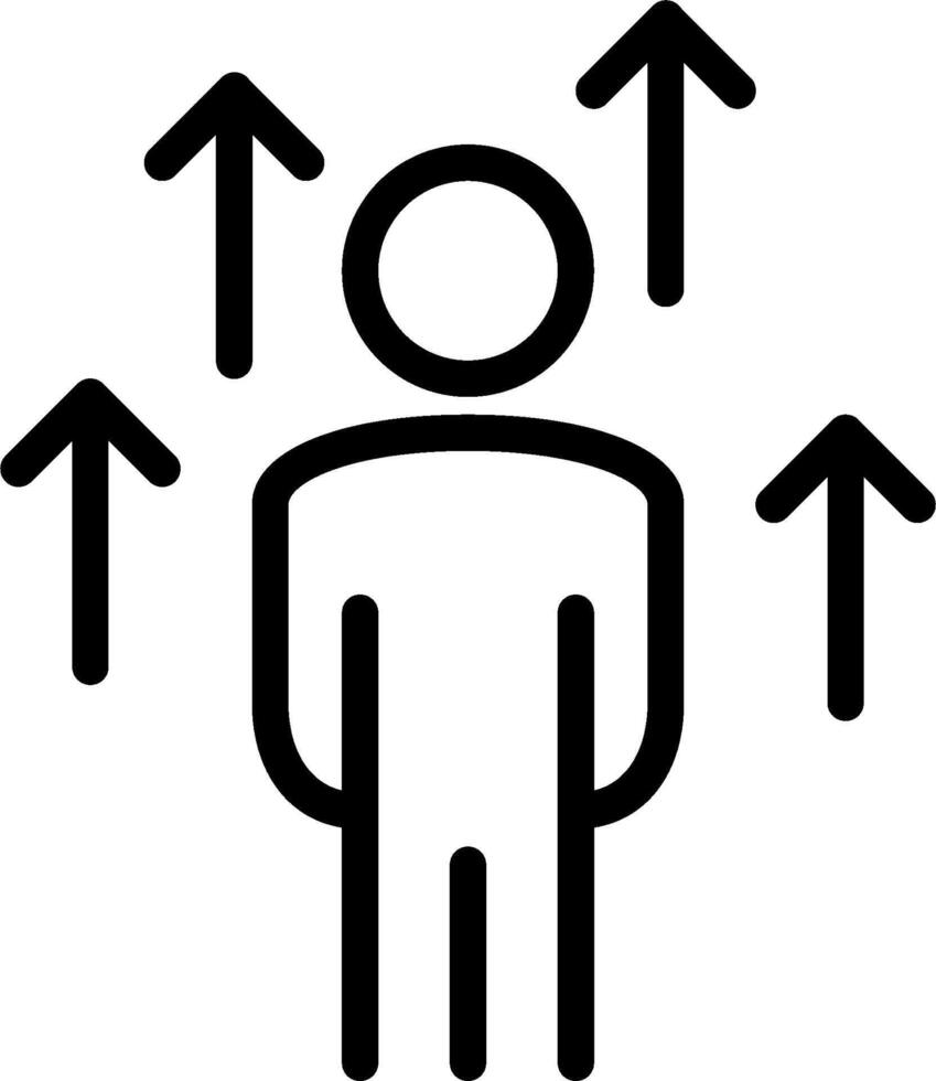 A man is surrounded by arrows vector