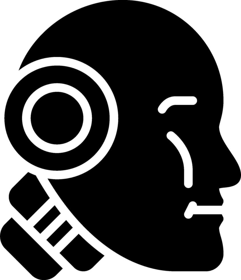 A black and white silhouette of a man's head vector