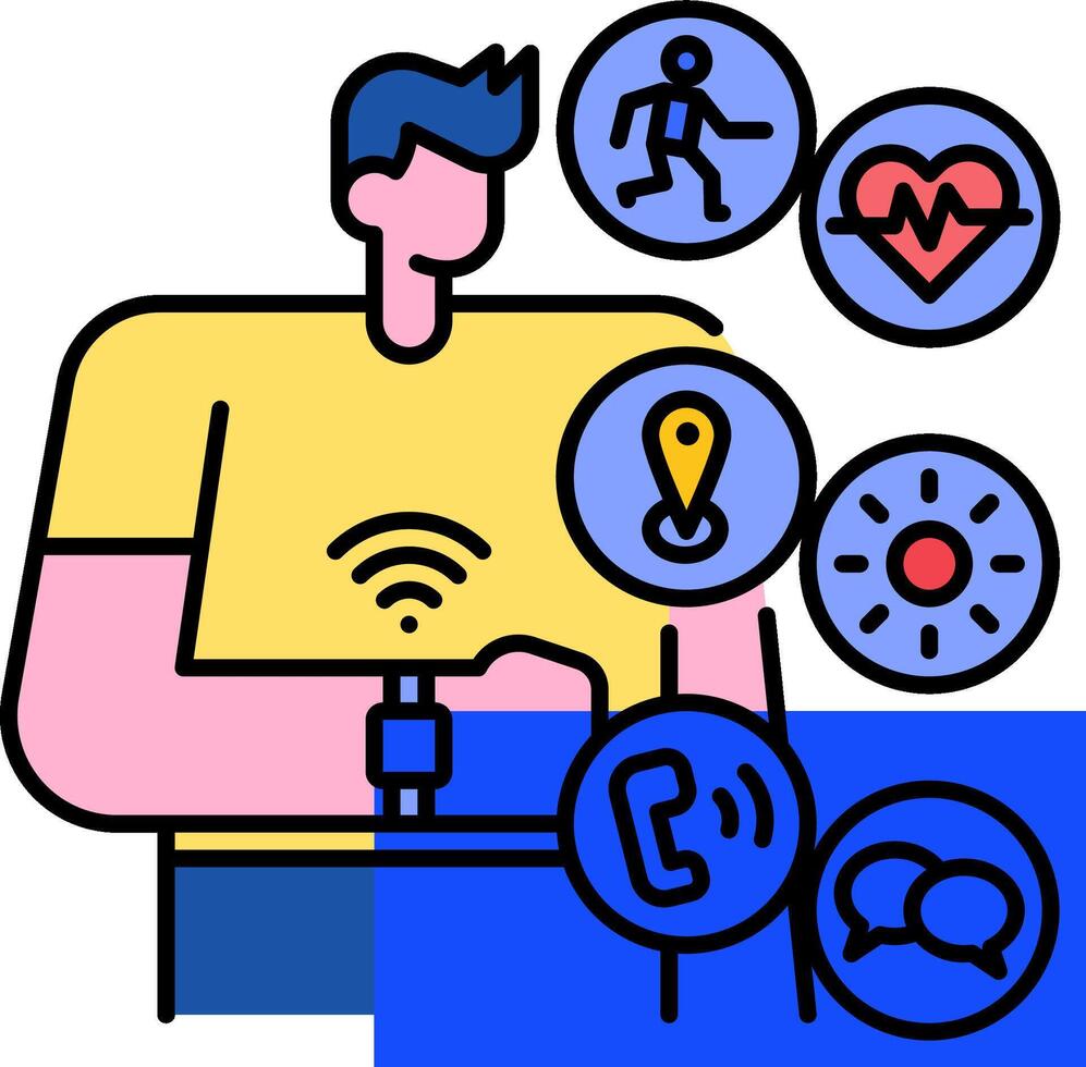 A man with a smart watch and a phone vector