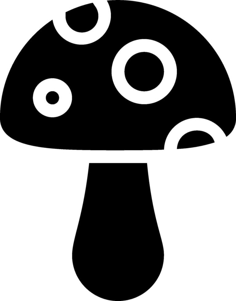A black and white mushroom icon vector