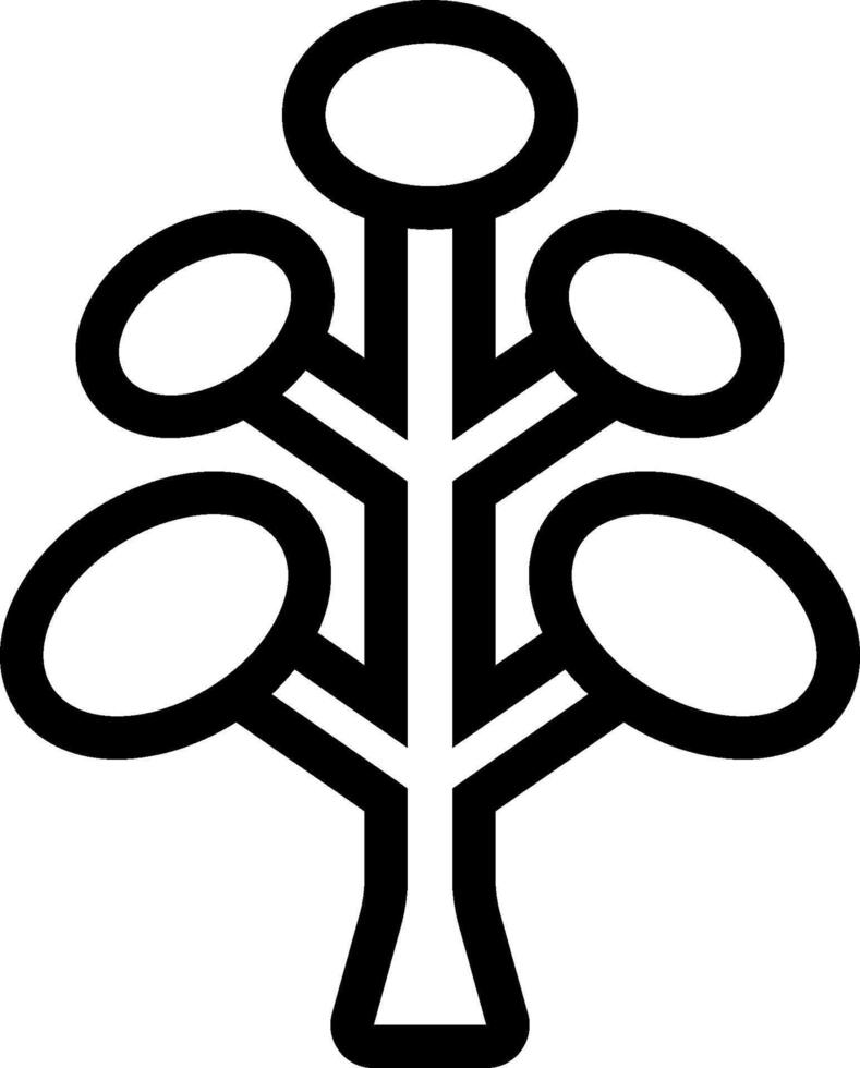 A black and white tree with four branches vector