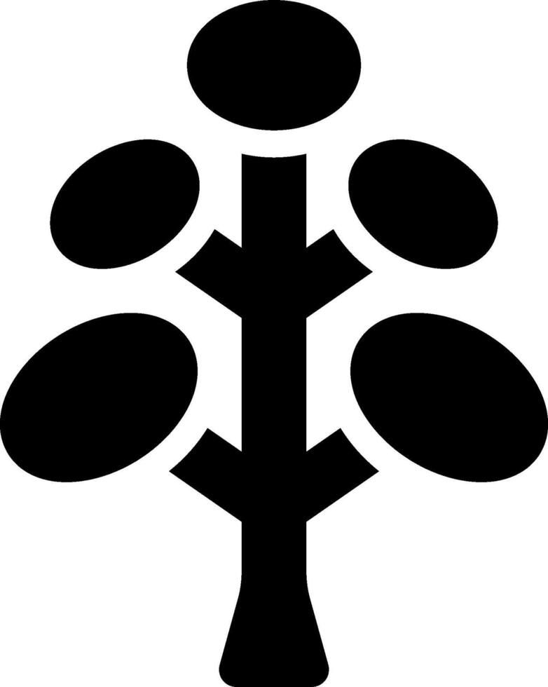 A black and white tree with four branches vector