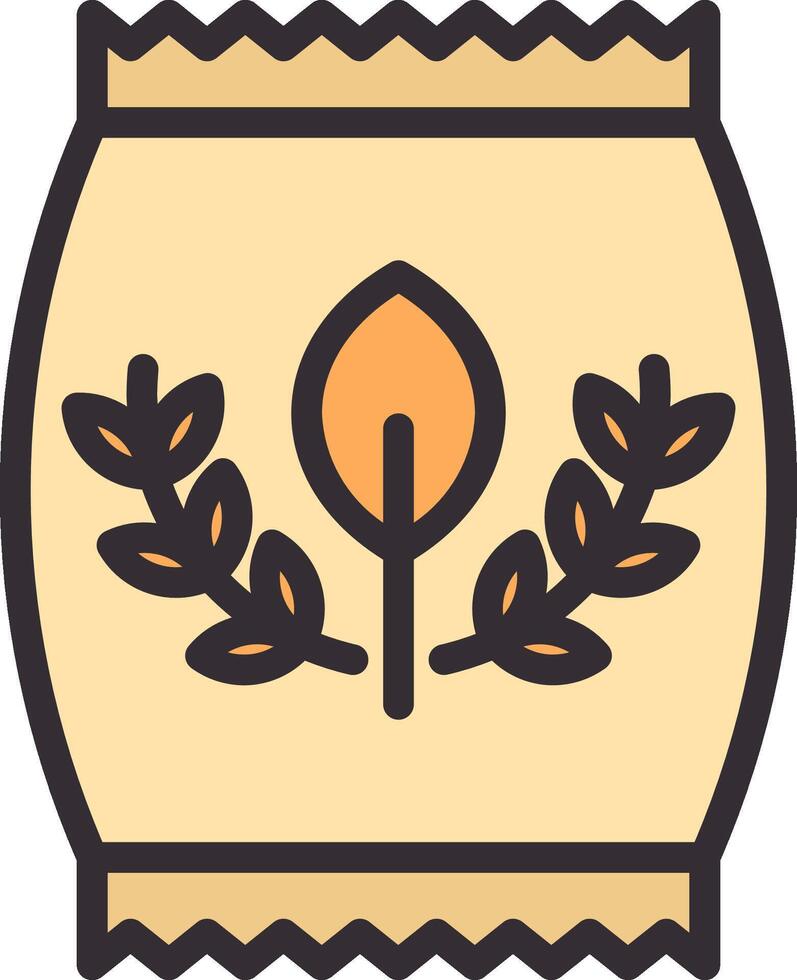 A bag with leaves and a leaf on it vector