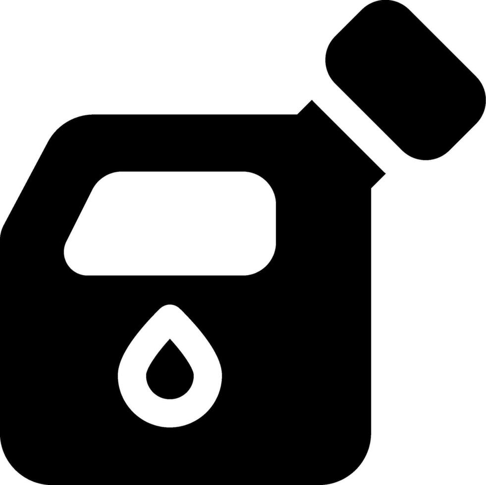 A black and white icon of a gas can vector