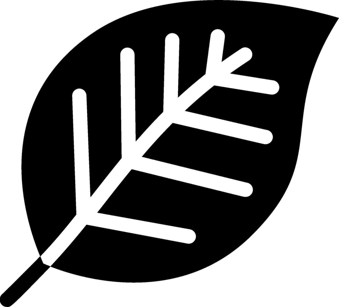 A black and white leaf icon vector