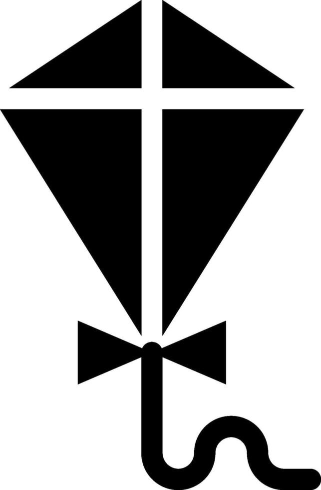 A black and white kite with a bow vector