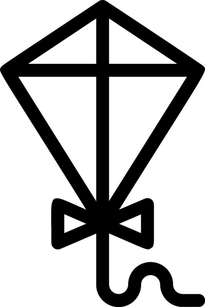 A black and white kite with a bow vector
